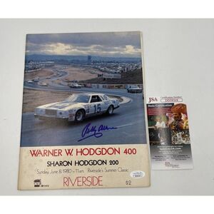 Bobby Allison Signed Program Vintage Warner W Hodgdon 400 JSA COA